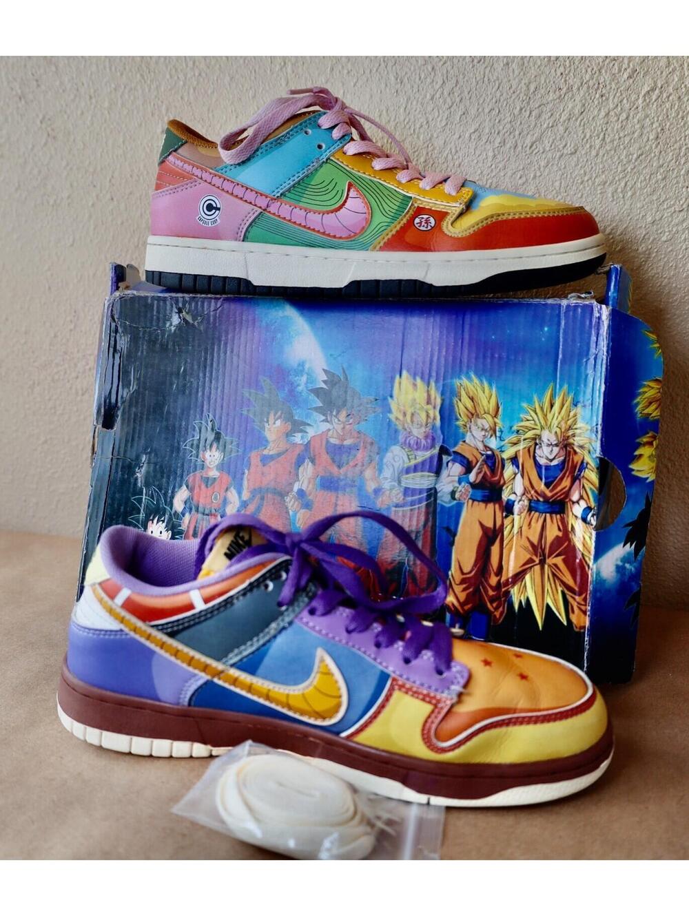Custom Nike Dragon Ball Z Womens SZ 7,UK 4.5, Men 5.5 BQ6818-010 Multi Color Box